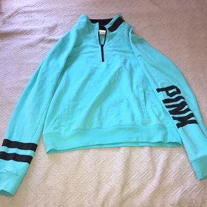 VS pink 3/4 zip pullover